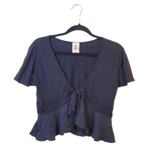 We The Free Women's Black Tie Front Top Size S